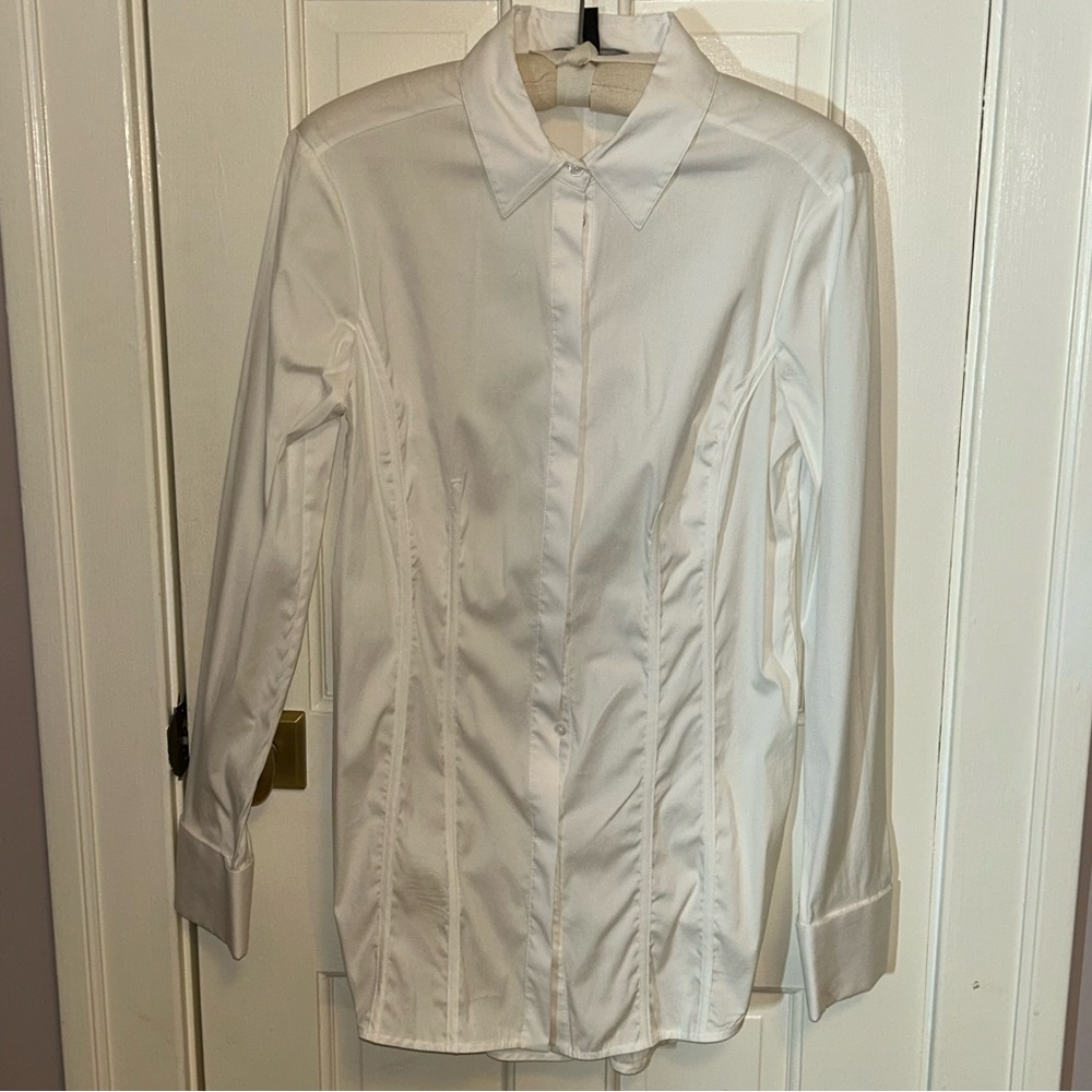 EUC (Worn 1x) WHBM White Blouse/Tunic - Sz 8